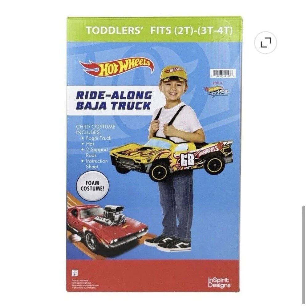 Hot Wheels Ride Along Baja Truck Halloween Toddler Costume Size (2T) and (3T- 4T